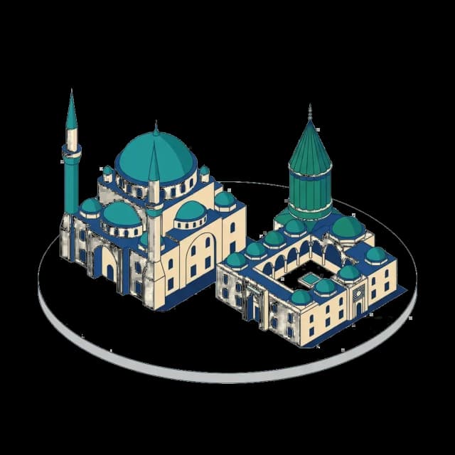 Konya camii illüstrasyonu